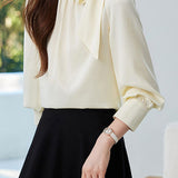 Elegant Stand Collar Bow Shirt - liwisi