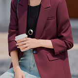 Elegant Commuter Lapel Back Slit Blazer