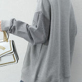 Mixed Material Chelsea Collar Embroidered Lace Decor Sweatshirt - 3 Colors Available