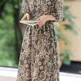 Casual Elegant V-Neck Print Dress