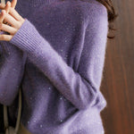 Round Neck Sequin Sweater - liwisi
