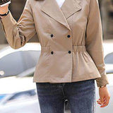 Casual Lapel Double Breasted Long Sleeve Trench Coat