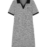 Skipper Collar Logo Embroidered Shift Dress
