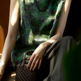 Elegant Intellectual Floral Versatile Sleeveless Blouse