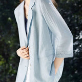 Casual Thin Linen Three-Quarter Sleeve Blazer