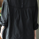 Pintuck Cape Shoulder Jacquard Blouse - 2 Colors Available