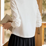 Basic Round Neck Logo Embroidered Sweatshirt