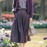 Casual Knit Cardigan, Shirt & Skirt Three-Piece Set - liwisi