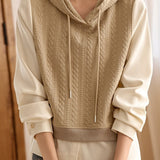 Hooded Bi-Color Jacquard Knit Hoodie