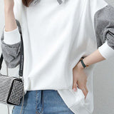 Mixed Material Chelsea Collar Embroidered Lace Decor Sweatshirt - 3 Colors Available