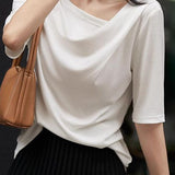 Asymmetrical neckline T-shirt