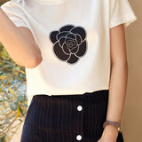 Printed versatile short sleeve T-shirt - liwisi