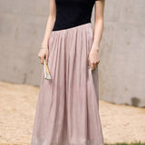 Elegant Round Neck Color Block Spliced Knit Dress