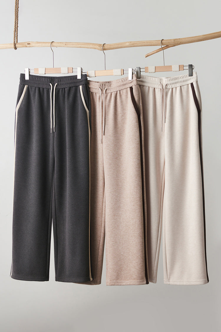 トレーニング風サイドテープ装飾マキシパンツ　3色入 - liwisi