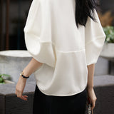 Round Neck Dolman Sleeve T-Shirt - 3 Colors Available