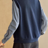Casual Crew Neck Fake‑Two‑Piece Spliced Long‑Sleeve Sweatshirt