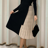 Elegant Paneled Sweater Dress