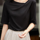 Asymmetrical neckline T-shirt
