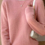 Solid-color round-neck base layer shirt