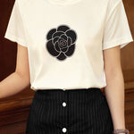 Printed versatile short sleeve T-shirt - liwisi