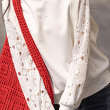 Simple Versatile Hollowed-Out Round Neck Sweatshirt