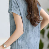 Temperament Commuter Ink Wash Drop Shoulder Shirt