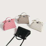 Diamond Pattern Feminine Kelly Bag - 4 Colors Available