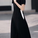 Skipper Collar Flare Half-Zip Dress