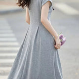 Commuter Elegant Side Button Placket Dress