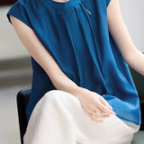 Casual Short Sleeve Shirt Wide-Leg Pants Set