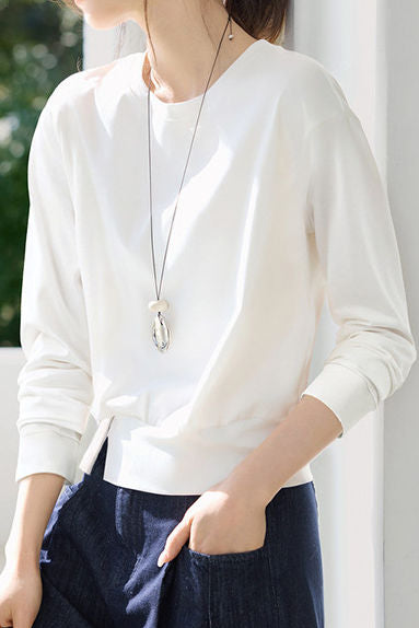 Casual Versatile Round Neck Long-Sleeve T-Shirt - liwisi