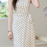 Casual Cotton Linen Polka Dot Dress - liwisi