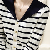 Casual Stripe Knit Shirt