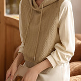 Hooded Bi-Color Jacquard Knit Hoodie