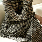 Elegant Office Plaid High-Waisted A-Line Dress - liwisi