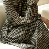 Elegant Office Plaid High-Waisted A-Line Dress - liwisi