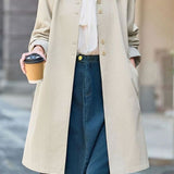 Casual Lapel Single‑Breasted Long Sleeve Trench Coat