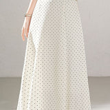 Gentle Elegant High Waist Polka Dot A-line Midi Skirt