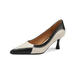 Elegant Office Pointed Color-Block High Heels - liwisi
