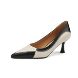 Elegant Office Pointed Color-Block High Heels - liwisi