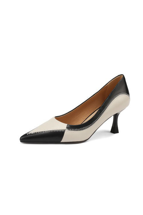 Elegant Office Pointed Color-Block High Heels - liwisi
