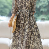 Casual Elegant V-Neck Print Dress