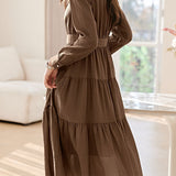 Casual Office Textured High-Waisted Dress