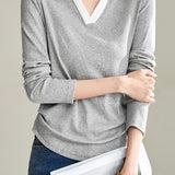 Johnny Collar Simple Design Long Sleeve Knit - 4 Colors Available