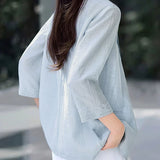 Casual Thin Linen Three-Quarter Sleeve Blazer