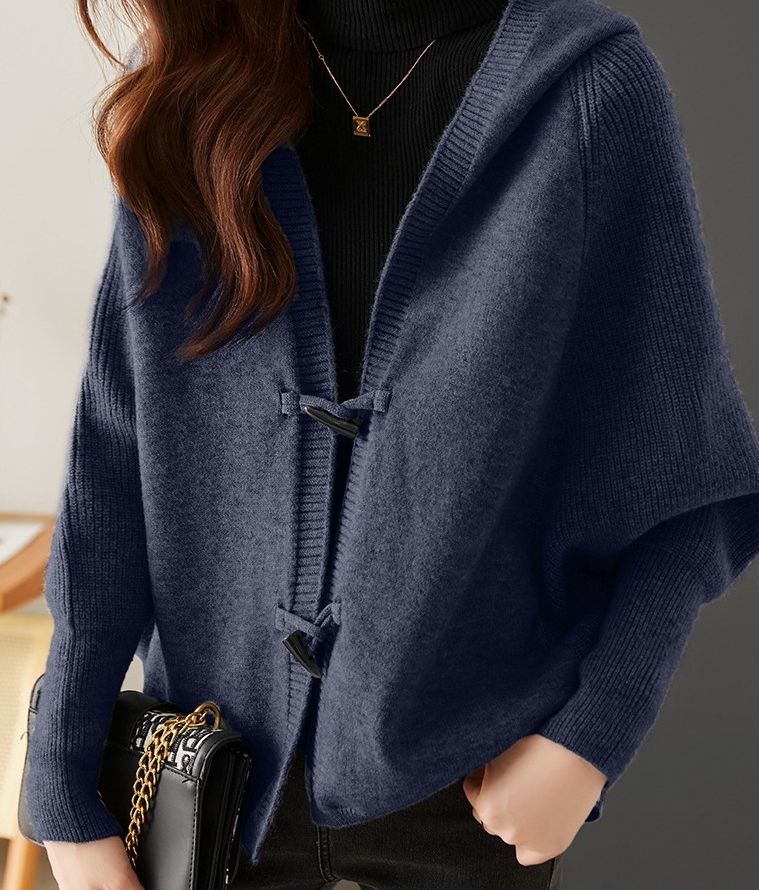 Versatile Knitted Hooded Cardigan Coat - liwisi