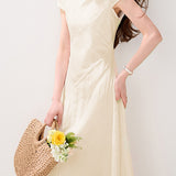 Delicate Vacation Jacquard Double-layer Dress