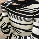 Early Autumn Casual Striped Color-Block Sweater - liwisi