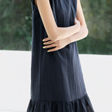 Exquisite Elegant Crew Neck Ribbon Short-Sleeve Dress
