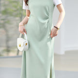 Fresh Commuter Fake Two-Piece Spliced Dress